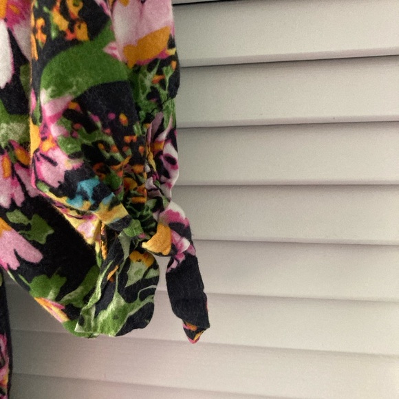 Women's Titi Floral Print on Black, Soft Maxi Dress With Side Slits, Size Small - Picture 6 of 6